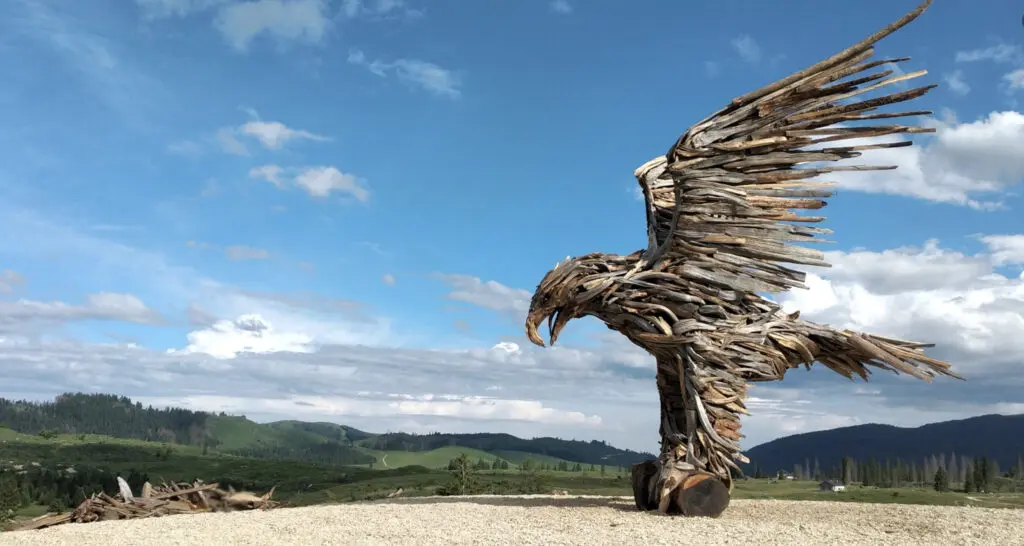 Aquila di Vaia foto di Marco Martalar su ILoveValdinon 2 Nuovo film con Brad Pitt: land art al passo del Cormet de Roselend